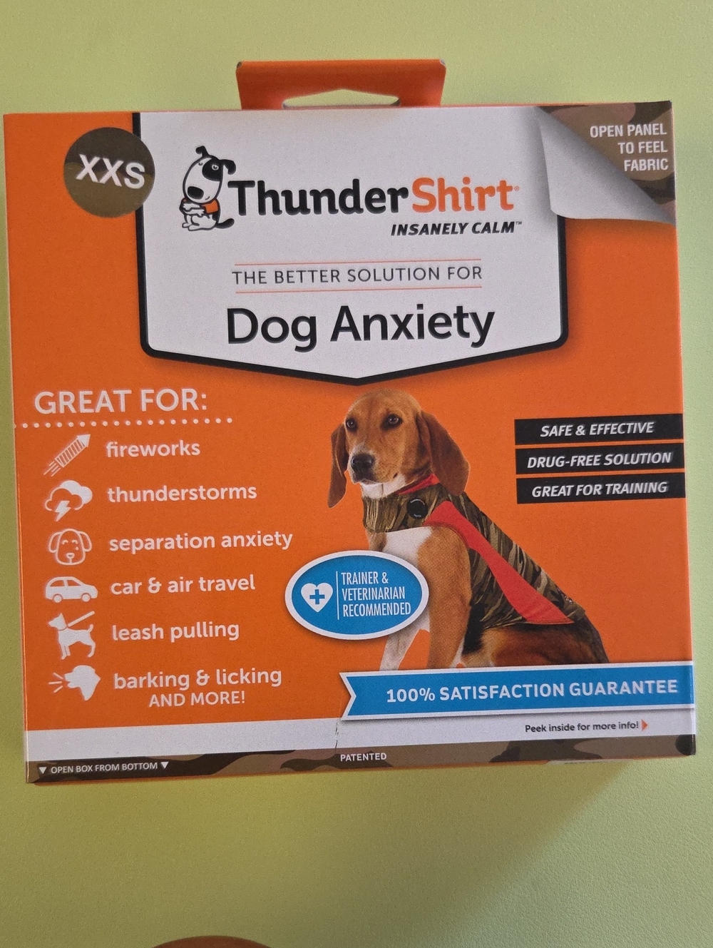 Thundershirt‎ Dog Anxiety Wrap - Orange and Camo Polo For Up To 7lbs.
